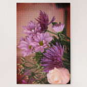 Paarse bloemen legpuzzel (Verticaal)