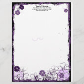 paarse bloemen Letterkop Briefhoofd (Voorkant)