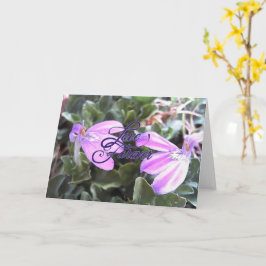 Paarse Bloemen Liefde Voor Altijd Lege Wenskaart Kaart