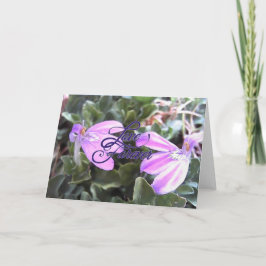 Paarse Bloemen Liefde Voor Altijd Lege Wenskaart Kaart