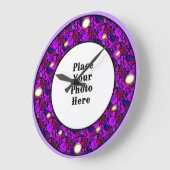 Paarse Bloemen Lijst Uw Foto Muur Klok (Hoek)