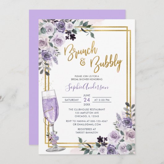 Paarse bloemen Lila bloem en bubbelig Kaart (Voorkant / Achterkant)