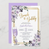 Paarse bloemen Lila bloem en bubbelig Kaart (Voorkant / Achterkant)