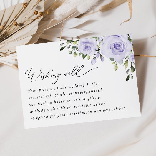 Paarse bloemen, Lila bloemen, Boho, goed wensen Informatiekaartje