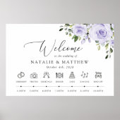 Paarse bloemen, Lila bloemen, huwelijkstijdlijn Poster (Voorkant)