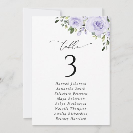 Paarse bloemen, Lila Kaarten, Zitkaarten (Achterkant)