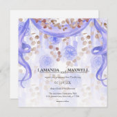 Paarse Bloemen Lint Handfasting | herfstbruiloft Kaart (Voorkant / Achterkant)