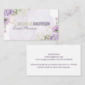 Paarse Bloemen Loof | Waterverf Visitekaartje (Voorkant / Achterkant)