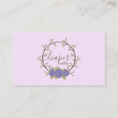 Paarse Bloemen Luier Raffle Ticket Baby shower Informatiekaartje (Achterkant)