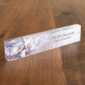 Paarse Bloemen Luxe Naambordje (Zijkant)