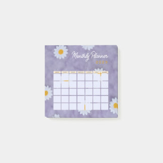 Paarse Bloemen Maandelijkse Planner Kalender 2025 Post-it® Notes
