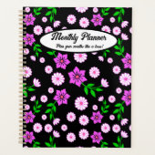 Paarse Bloemen Maandplanner Planner (Voorkant)