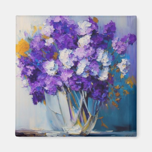   paarse bloemen magneet (Voorkant)