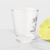 Paarse Bloemen Maid of Honor Voorstel Shot Glas (Links)