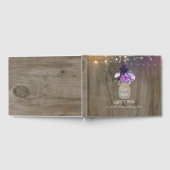 Paarse Bloemen Mason Jar Rustieke Bruiloft Gastenboek (Volledig)