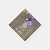 Paarse Bloemen Mason Jar Rustieke Bruiloft Servetten (Hoek)