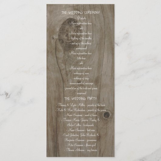 Paarse Bloemen Mason Jar Rustieke Trouwprogramma's Programmakaart (Achterkant)