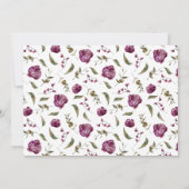 Paarse Bloemen Meisje Baby Foto Geboorte Aankondig Aankondiging (Achterkant)