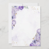 Paarse Bloemen Meisje Eerste Heilige Communie Goud Kaart (Achterkant)