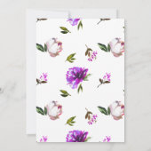 paarse bloemen met 60e verjaardag uitnodiging (Achterkant)