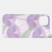 Paarse bloemen met een klein konijntje Case-Mate iPhone case (Achterkant (horizontaal))