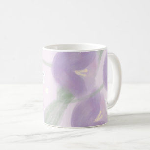 Paarse bloemen met een klein konijntje koffiemok