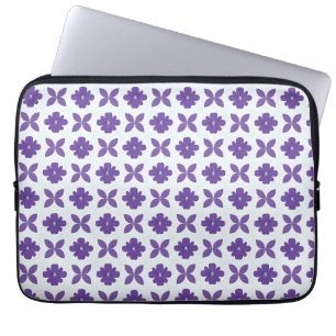Paarse Bloemen met Lichte Achtergrond Laptop Sleeve