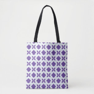 Paarse Bloemen met Lichte Achtergrond Tote Bag