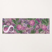 Paarse bloemen met monogram yogamat (Voorkant (horizontaal))
