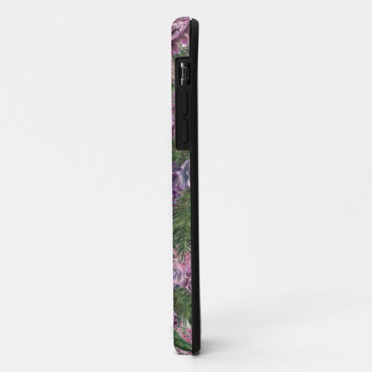 Paarse bloemen met naam Case-Mate iPhone case (Achterkant/links)