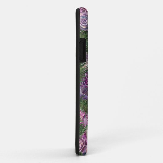 Paarse bloemen met naam Case-Mate iPhone case (Achterkant/rechts)