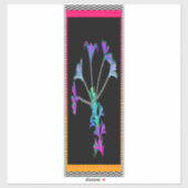 Paarse bloemen met rand sticker (Vel)