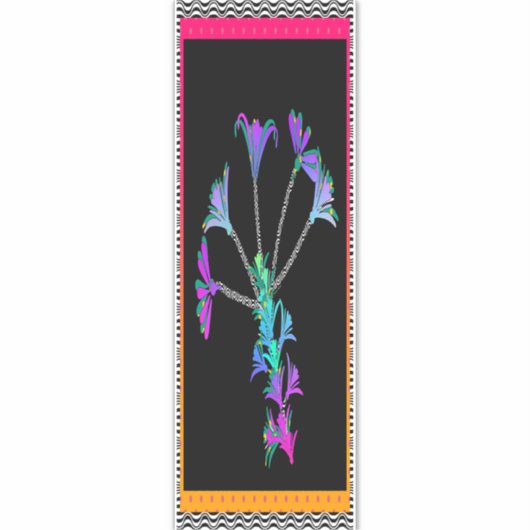 Paarse bloemen met rand sticker (Voorkant)