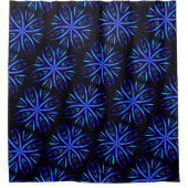 Paarse bloemen met zwarte achtergrond douchegordijn (Voorkant)