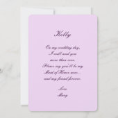 Paarse Bloemen Metselaars Potten Bruidsmeisje Kaar Kaart (Achterkant)