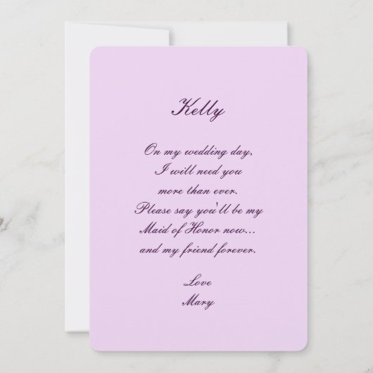 Paarse Bloemen Metselaars Potten Bruidsmeisje Kaar Kaart (Achterkant)