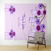 Paarse Bloemen Metselpotten Foto Achtergrond Wandkleed (In Situ (horizontaal))