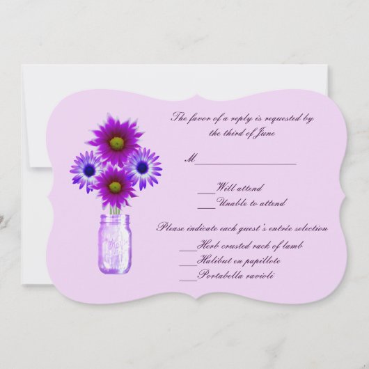 Paarse Bloemen Metselwerk Pot Responskaart Kaart (Voorkant)