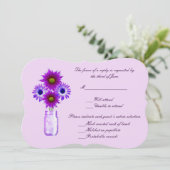 Paarse Bloemen Metselwerk Pot Responskaart Kaart (Staand voorkant)