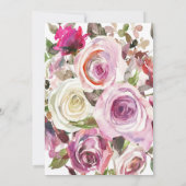 Paarse Bloemen Moderne Bruids Douche Uitnodiging (Achterkant)