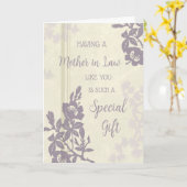 Paarse Bloemen Moeder in Recht Verjaardag Kaart (Gele Bloem)