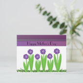 Paarse Bloemen Moederdag Groet Briefkaart (Staand voorkant)