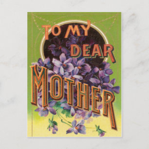 Paarse Bloemen Moederdagkaart Briefkaart