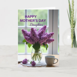 Paarse Bloemen Moederkaart Kaart