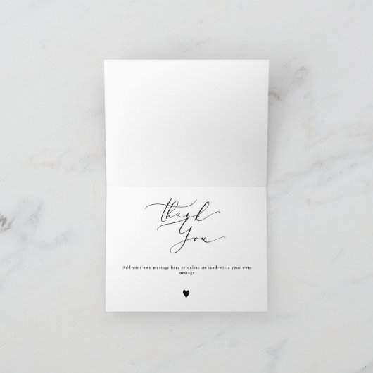 Paarse Bloemen Moody Kalligrafie Wedding Bedankkaart (Binnen)