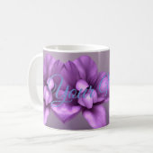Paarse Bloemen NAAM Mok - Flower Cup (Voorkant links)