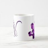  paarse bloemen Natalie naam monogram Koffiemok (Center)