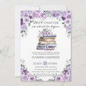 Paarse Bloemen Nieuw Chapter Vrijgezellenfeest Kaart (Voorkant)