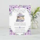 Paarse Bloemen Nieuw Chapter Vrijgezellenfeest Kaart (Staand voorkant)