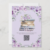 Paarse Bloemen Nieuw Chapter Vrijgezellenfeest Kaart (Achterkant)